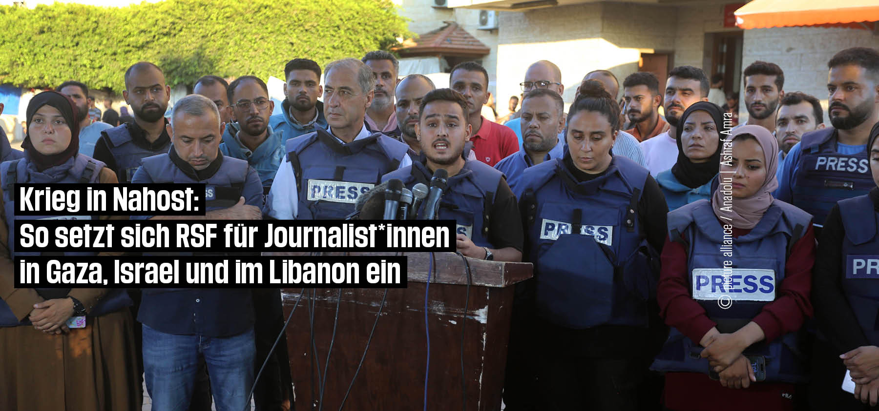 Unsere Arbeit zum Schutz von Journalist*innen in Gaza, Israel und im Libanon auf einen Blick.